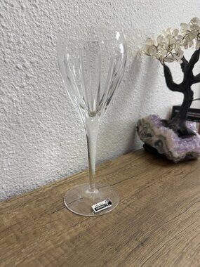 Poltar Crystal Linea Goblet Set of 4 180ml Slovak Crystal Wine Glasses Cut Glass